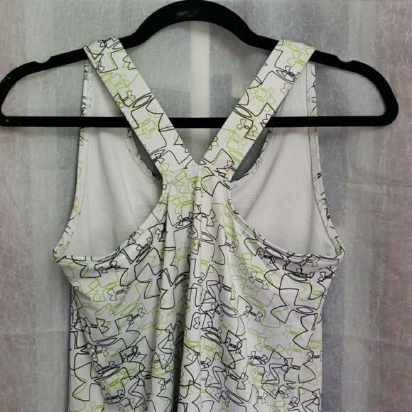 Under Armour Heat Wear Tank Top White Logo Racerback Active Size UNK See Pics - Picture 7 of 10